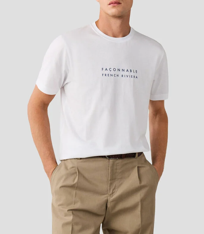 Playera cuello redondo manga corta estampada Hombre