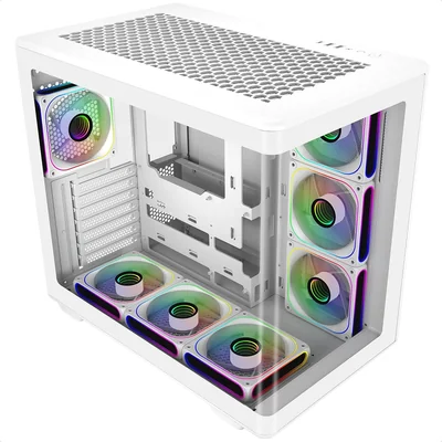 Gabinete Cooler Master ELITE 600 ARGB USB3 7 Ventiladores Vidrio Templado Blanco E600-WGNN-S02