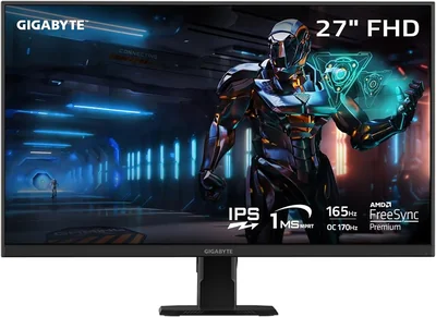 Monitor Gamer Gigabyte GS27F LCD 27", 1920x1080 Full HD, FreeSync, 165Hz, HDMI/DisplayPort, Negro.