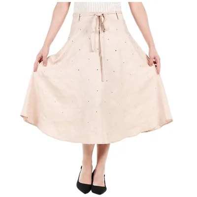 Falda Semi Circular Floral con Cinta Zucca para Mujer