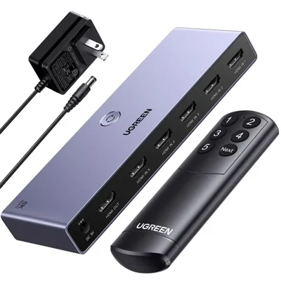 Conmutador HDMI UGREEN 8K@60Hz 5 en 1 con salida y control remoto