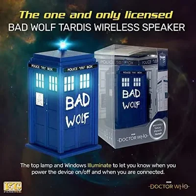Bocina Tardis - FAMETEK - Bluetooth inalámbrico, luces y sonidos