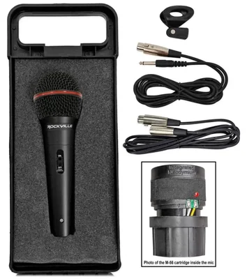 Micrófono Rockville RMIC‑SR Dinámico con Cable para DJ/Voz