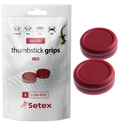 Setex Gecko Grip para palancas analógicas PS5 Xbox y Switch – Rojo (2 unidades)