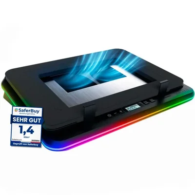 Base de refrigeración para portátil KLIM Turbofrost con 4 ventiladores RGB y USB-C
