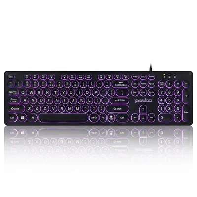 Teclado Perixx PERIBOARD-317R Retroiluminado USB con Letras Grandes