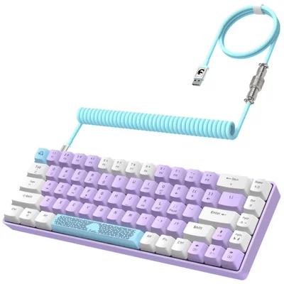 Teclado Yindiao de 68 teclas con retroiluminación RGB e interruptores azules