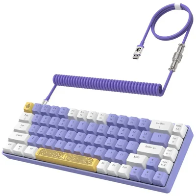 Teclado Yindiao de 68 teclas RGB retroiluminado con interruptores azules – Púrpura