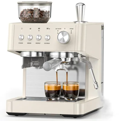 Máquina de Espresso Electactic 15 Bar con Molinillo y Espumador de Leche