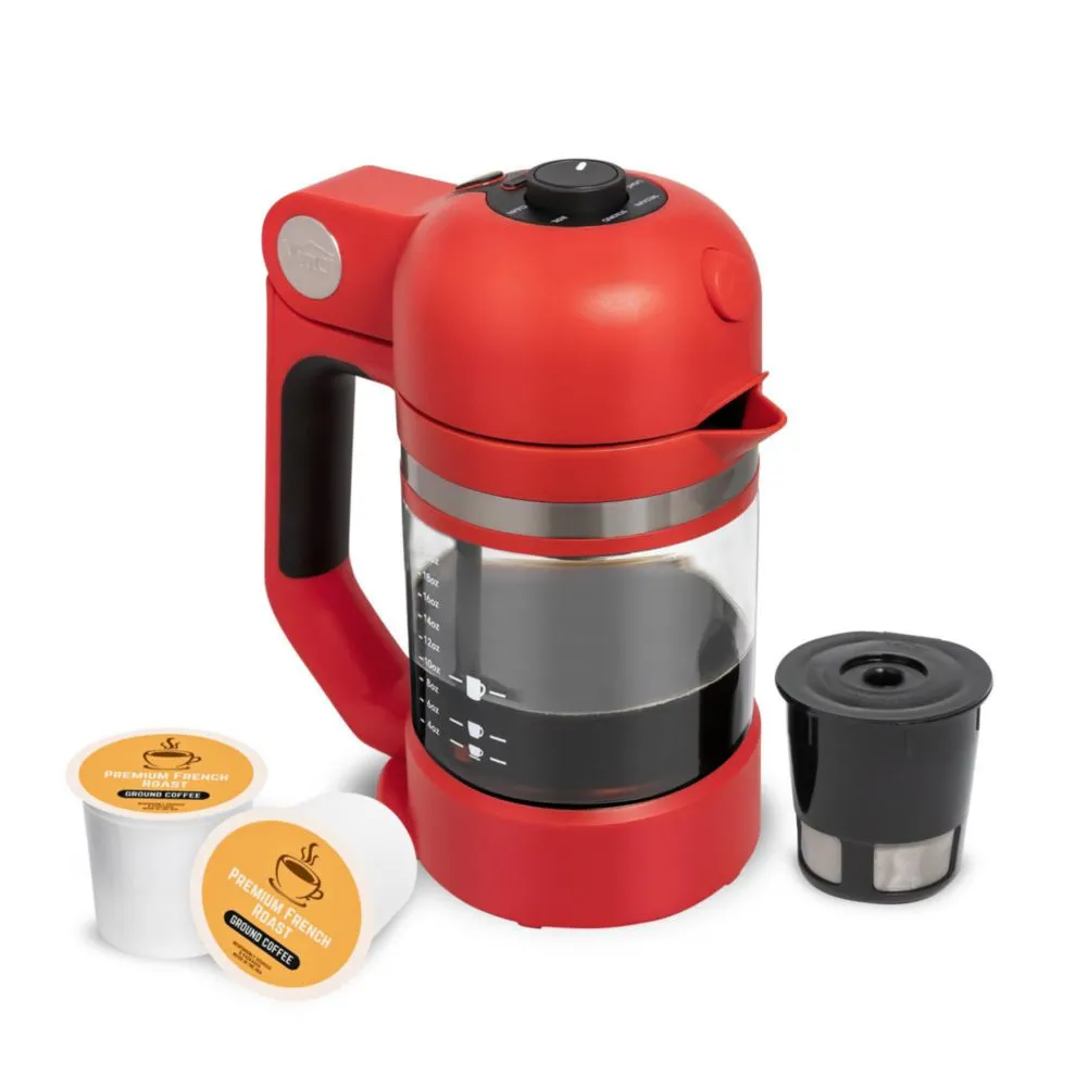 Cafetera VINCI Micro Café con filtro reutilizable roja