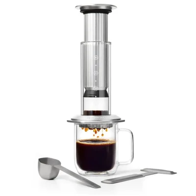 Prensa de café AeroPress Premium de vidrio y acero inoxidable