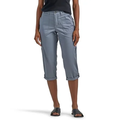 Pantalones Capri Lee Ultra Lux Comfort Cargo Gris Tech Talle 10