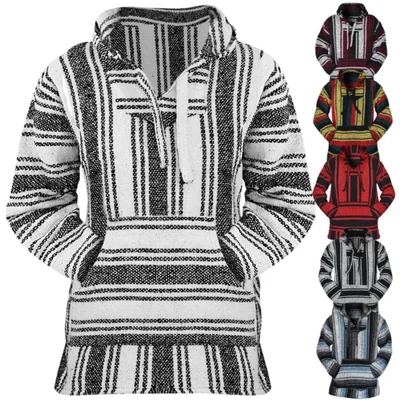 Sudadera con capucha Artisans Bazaar estilo Baja mexicana – Blanca