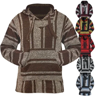 Sudadera Artisans Bazaar Marrón estilo Baja con capucha y poncho