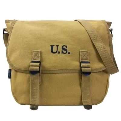 Bolsa Mensajera SMONT 30x15x29 cm Lona Estilo Segunda Guerra Mundial