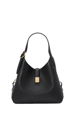 Bolso Tote Cruzado Kate Spade Deco en Cuero Granulado Negro
