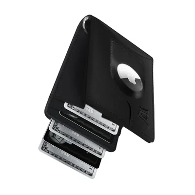 Cartera Kings Loot RFID negra con soporte para AirTag