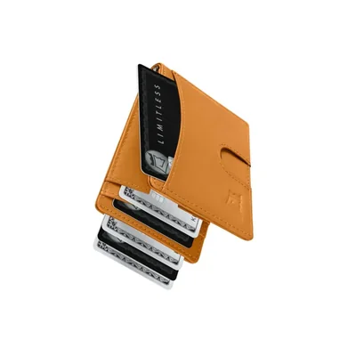 Billetera Kings Loot delgada color cognac con RFID para 1‑12 tarjetas