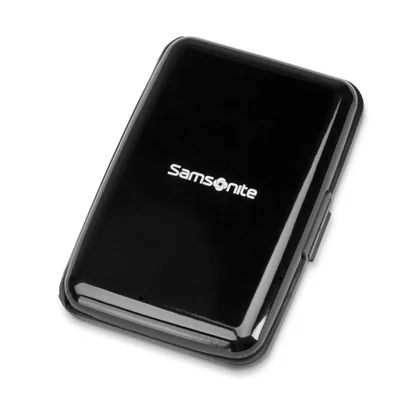 Cartera Samsonite de aluminio negra con bloqueo RFID