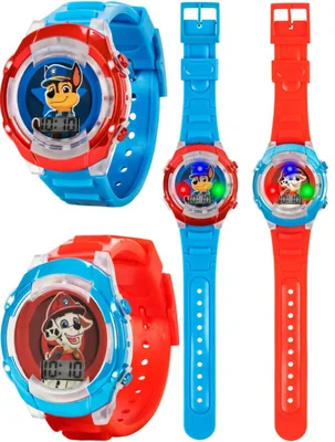 Set de relojes Accutime Paw Patrol LED Chase y Marshall