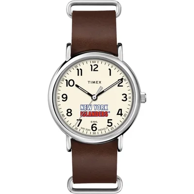 RELOJ Timex NHL Weekender de 40 mm para hombre con correa de cuero marrón
