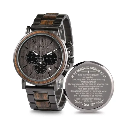 Reloj 2win W*Q26-1 44 mm Madera y Acero Cronógrafo