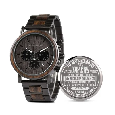 RELOJ 2win W*Q26-1 44 mm de Madera y Acero con Cronógrafo