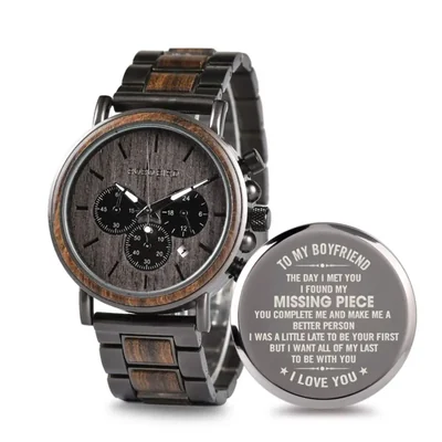Reloj 2win W*Q26-1 44 mm de Madera y Acero Inoxidable con Cronógrafo