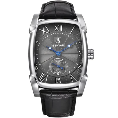 Reloj BENYAR 5114 Negro de Cuero Impermeable 30 m