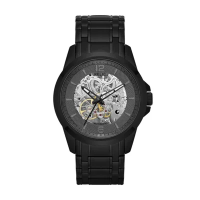 Reloj RELIC Damon Negro de Acero Inoxidable Automático