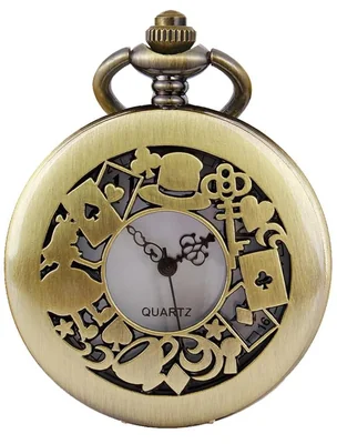 Reloj de bolsillo Tiong de cuarzo con diseño hueco y cadena de 45 cm
