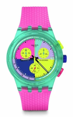 Reloj Swatch Chrono 42 mm Cuarzo Resistente al Agua Neon Flash
