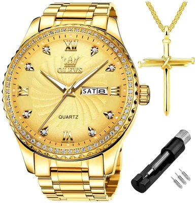 Reloj OLEVS Gold para hombre de acero inoxidable impermeable