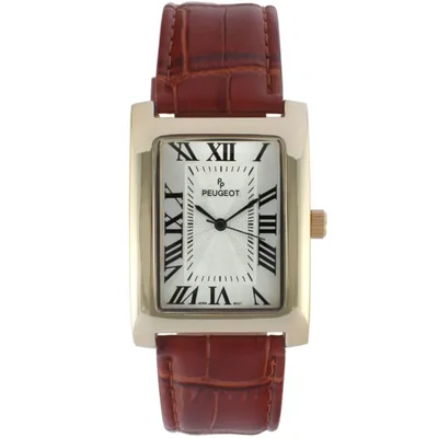 Reloj Peugeot Vintage Tank Shape chapado en oro de 14 quilates para hombre