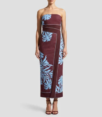 Vestido midi con estampado Mujer