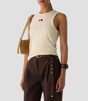 Tank cuello redondo sin mangas liso Mujer