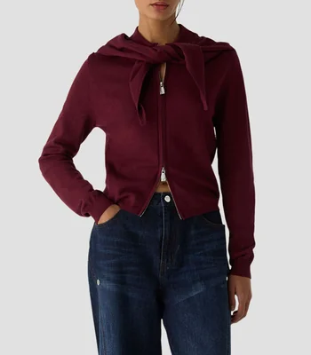 Suéter cuello alto liso Mujer