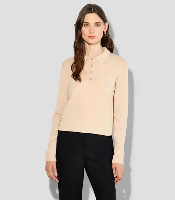 Suéter cuello tipo polo Mujer