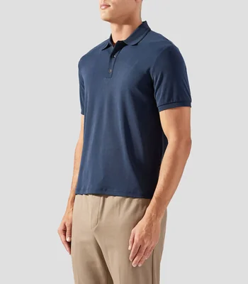 Playera tipo polo manga corta lisa Hombre