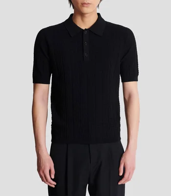 Playera tipo polo manga corta estampada con monogram Hombre
