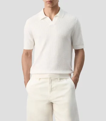 Playera tipo polo manga corta microdiseño Hombre