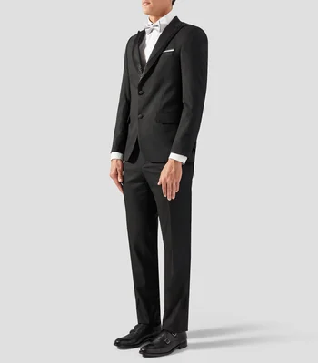 Smoking de corte regular liso Hombre
