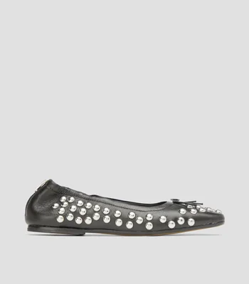 Flats estoperoles en piel Mujer