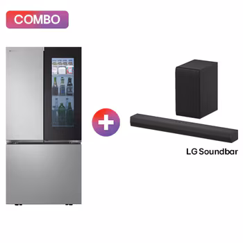 Refrigerador InstaView LG French Door 32 pies³ + LG Soundbar | Barra de Sonido LG S40T | 300W | 2.1 canales | AI Sound Pro GM90FQPOB.S40T