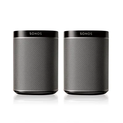 Set de inicio de música en streaming reacondicionado para 2 habitaciones Sonos Play:1 negro