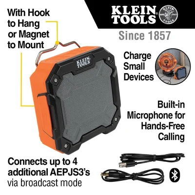 Bocina Bluetooth Jobsite Klein Tools AEPJS3 con imán