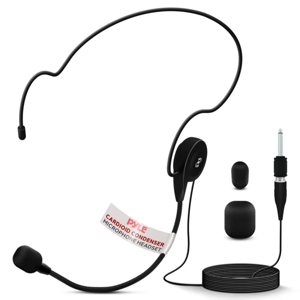 Micrófono Pyle PLM31 con auriculares cardioides y cable de 12 m