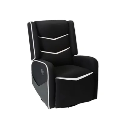 Sillón Gamer Reposet VANLIG Reclinable Cronos Negro con Detalles Blancos, Giro 360° y Bolsas Laterales