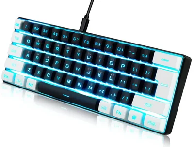 Teclado abucow Mini 60% con Cable USB-C RGB Retroiluminado 61 Teclas