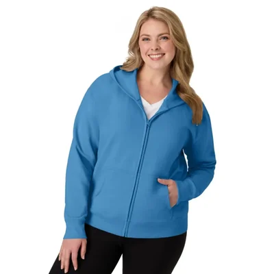 Sudadera con cremallera JUST MY SIZE de forro polar para tallas grandes en azul